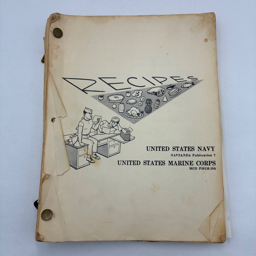 Vintage US Navy Marine Corps Recipes Cookbook Navsanda Publication 7 Manual
